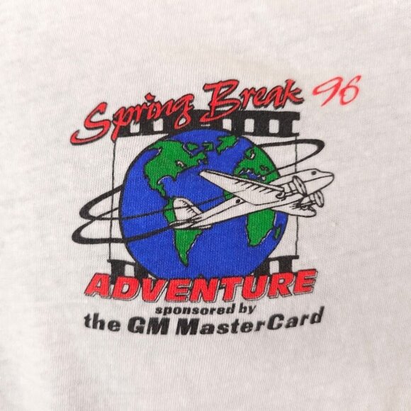 Vintage Spring Break T Shirt Mens Size Large White 90s Water Skiing Alligator - Picture 3 of 9